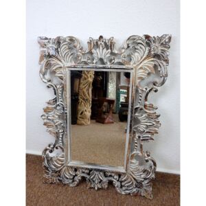 Zrkadlo SECRET hnedá mix, exotické drevo, ručná práca, 80x60 cm