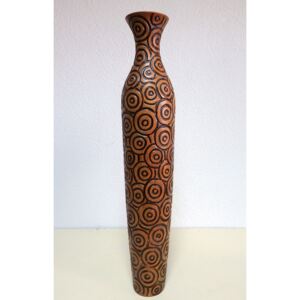 Váza SUAN hnedá , exotické drevo, ručná práca, Thajsko, 64 cm