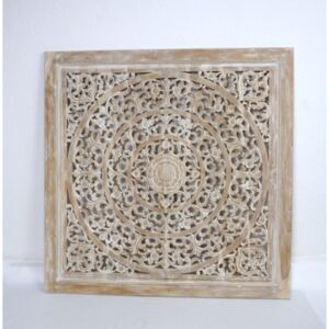 Mandala - závesná dekorácia na stenu z tíkového dreva 100x100 cm