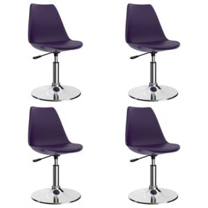 Otočné jedálenské stoličky 4 ks, fialové, umelá koža
