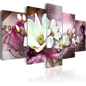 Obraz na plátne - Abstrakce s orchideami 100x50 cm