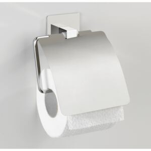 WENKO Držiak WC papiera BEZ VŔTANIA TurboLoc QUADRO kovovo lesklý 17x13x4 cm