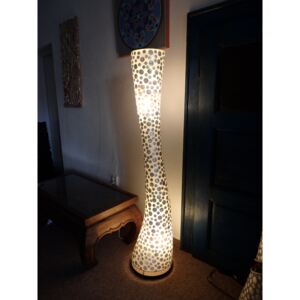 Stojacia lampa z bielej perlete - PRINCESS 150 cm