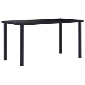 Jedálenský stôl, čierny 140x70x75 cm, tvrdené sklo