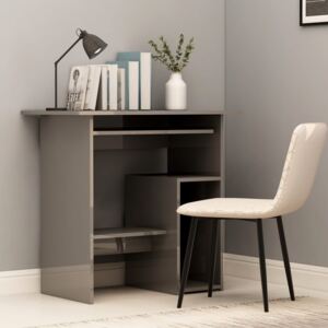 Písací stôl, lesklý sivý 80x45x74 cm, drevotrieska