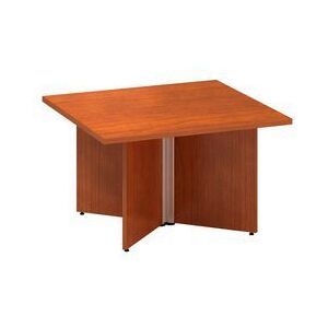 Konferenčný stôl Alfa 490 so sivým podnožím, 80 x 80 x 50,7 cm, dezén čerešňa