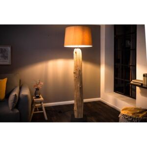 IIG - Ručne vyrábaná stojanová lampa ROUSILIQUE 175 cm béžová, z naplaveného dreva