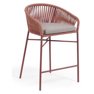 Záhradná barová stolička s výpletom vo farbe terakota La Forma Yanet, výška 85 cm