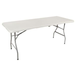 Malatec Skladací stôl polený 180 cm, biely, 2467
