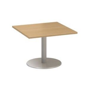 Konferenčný stôl Alfa 400 so sivým podnožím, 80 x 80 x 50,7 cm, dezén buk