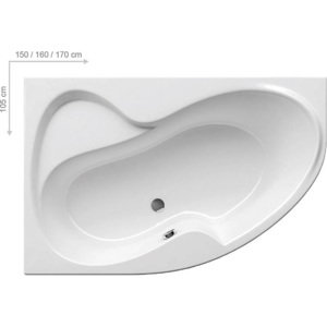 Ravak Rosa II - Asymetrická vaňa, 1600 mmx1050 mm, biela – vaňa, ľavá CM21000000