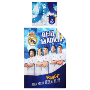 Setino Chlapčenské bavlnené obliečky FC Real Madrid - modrá 140x200, 70x90