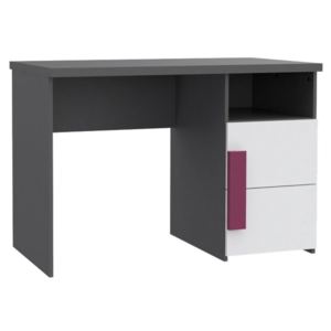 Písací stôl Libelle LBLT21, Farby: šedý mat / biela + fialový
