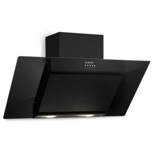 Klarstein Zola 90 digestor, 90 cm, 640 m³/h, LED, sklo, ušľachtilá oceľ, čierna farba