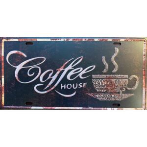 Ceduľa Coffee House 30,5cm x 15,5cm Plechová tabuľa