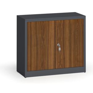 Alfa 3 Zváraná skriňa s lamino dverami, 800 x 920 x 400 mm, RAL 7016/orech