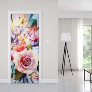 GLIX Fototapeta na dvere - Roses 3D Illustion Modern Multicoloured Design