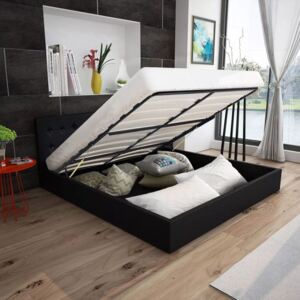 Hydraulický posteľný rám+úložný priestor, umelá koža 140x200 cm