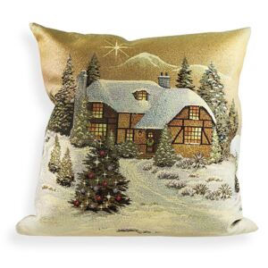 Vankúšik- Zimná krajinka (Vianočné dekorácie)