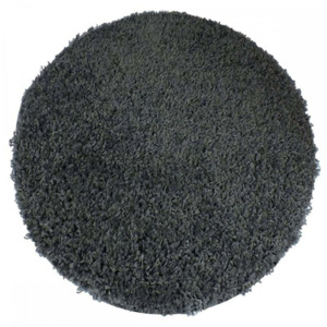 Kusový koberec Shaggy vlas 50 mm antracitový kruh, Velikosti 100x100cm