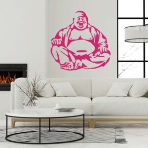 GLIX Veselý buddha - nálepka na stenu Růžová 75 x 75 cm