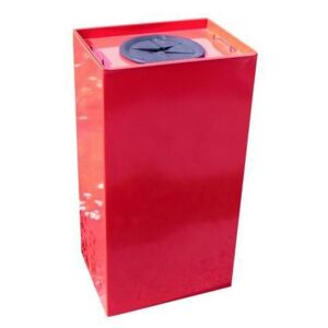 Kovový odpadkový kôš Unobox na triedený odpad, objem 100 l, červený