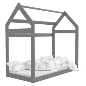 GL Detská posteľ domček sivá 160x80