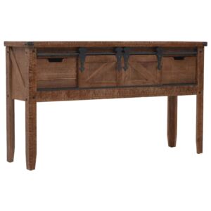 Konzolový stolík z jedľového dreva 131x35,5x75 cm hnedý