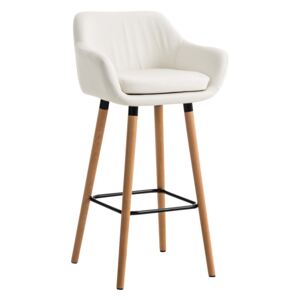 Barová stolička Grant ~ koženka, drevené nohy natura