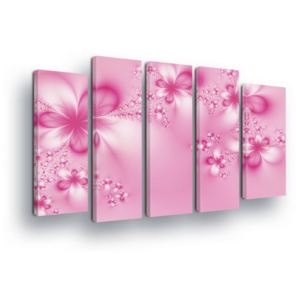 Obraz na plátne - Pink Flower Pattern 2 x 30x80 / 3 x 30x100 cm