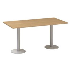 Konferenčný stôl Alfa 400 so sivým podnožím, 160 x 80 x 74,2 cm, dezén buk