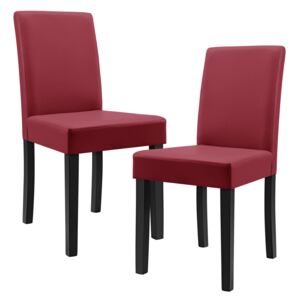 [en.casa] Jedálenské stoličky 2 x HTMY-9702 tmavo červené