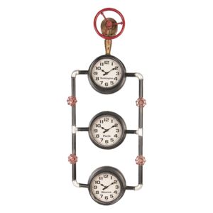 Industriálny nástenné hodiny s dizajnom potrubia - 37 * 11 * 92 cm