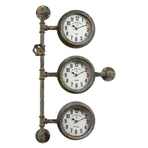 Industriálny nástenné hodiny s patinou - 69 * 41 * 16 cm