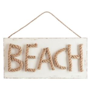Ceduľa drevená BEACH dekorácia 2ks set BOHEMIAN PINK
