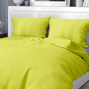 Goldea bavlnené posteľné obliečky - pistáciovo zelené 140 x 220 a 70 x 90 cm