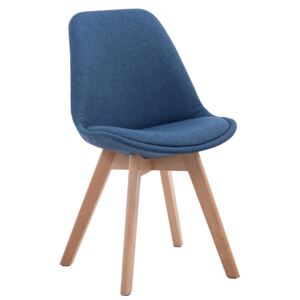 Stolička Borne V2 látka, drevené nohy natura Farba Modrá
