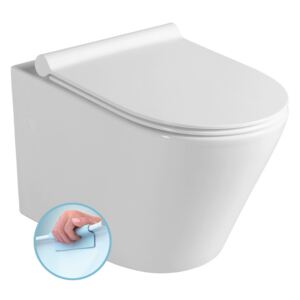 SAPHO - PACO závěsná WC mísa, Rimless, vč. sedátka, 36x52,5m, bílá (PZ1012R)