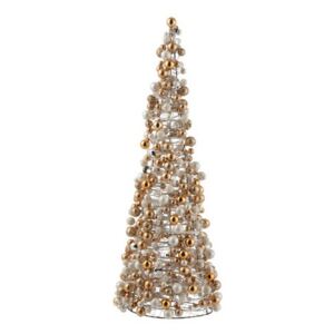 Stromček zlatý biely z guličiek 2ks set vianočný ROYAL GOLD