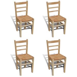 Jedálenské stoličky, 4 ks, borovicové drevo