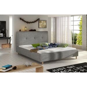 ETP, BERIO čalúnená posteľ 140-160x200 cm, sivá