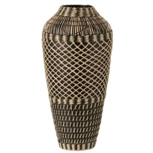 Váza čierna opletená bambusom 2ks set dekoračný BITTERSWEET