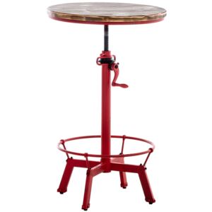 Kovový barový stôl Malita v industriálnom štýle ~ v84-102 x Ø59 cm Farba Červená