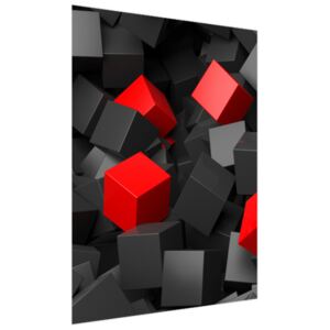 Samolepiaca fólia Čierno - červené kocky 3D 150x200cm OK3704A_2M
