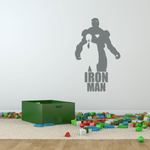 GLIX Avengers Iron Man - samolepka na stenu Šedá 35x20 cm