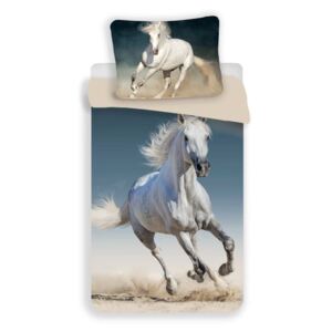 Bavlnene obliečky fototisk biely kôň
