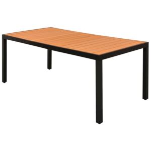 Záhradný stôl, hnedý 185x90x74 cm, hliník a WPC