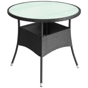 Záhradný stôl, čierny 60x74 cm, polyratan