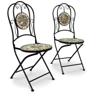 Kovová stolička s mozaikou 2ks D3117 Dekorhome