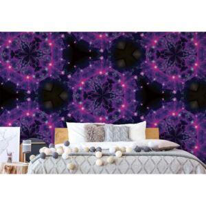 GLIX Fototapeta - Modern Kaleidoscope Design Purple Light Papírová tapeta - 368x254 cm